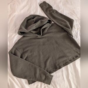 Wild Fable Army Green Cropped Hoodie Sweatshirt